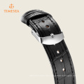 Luxus Rose Gold Herren Date Watch Black Leather Strap